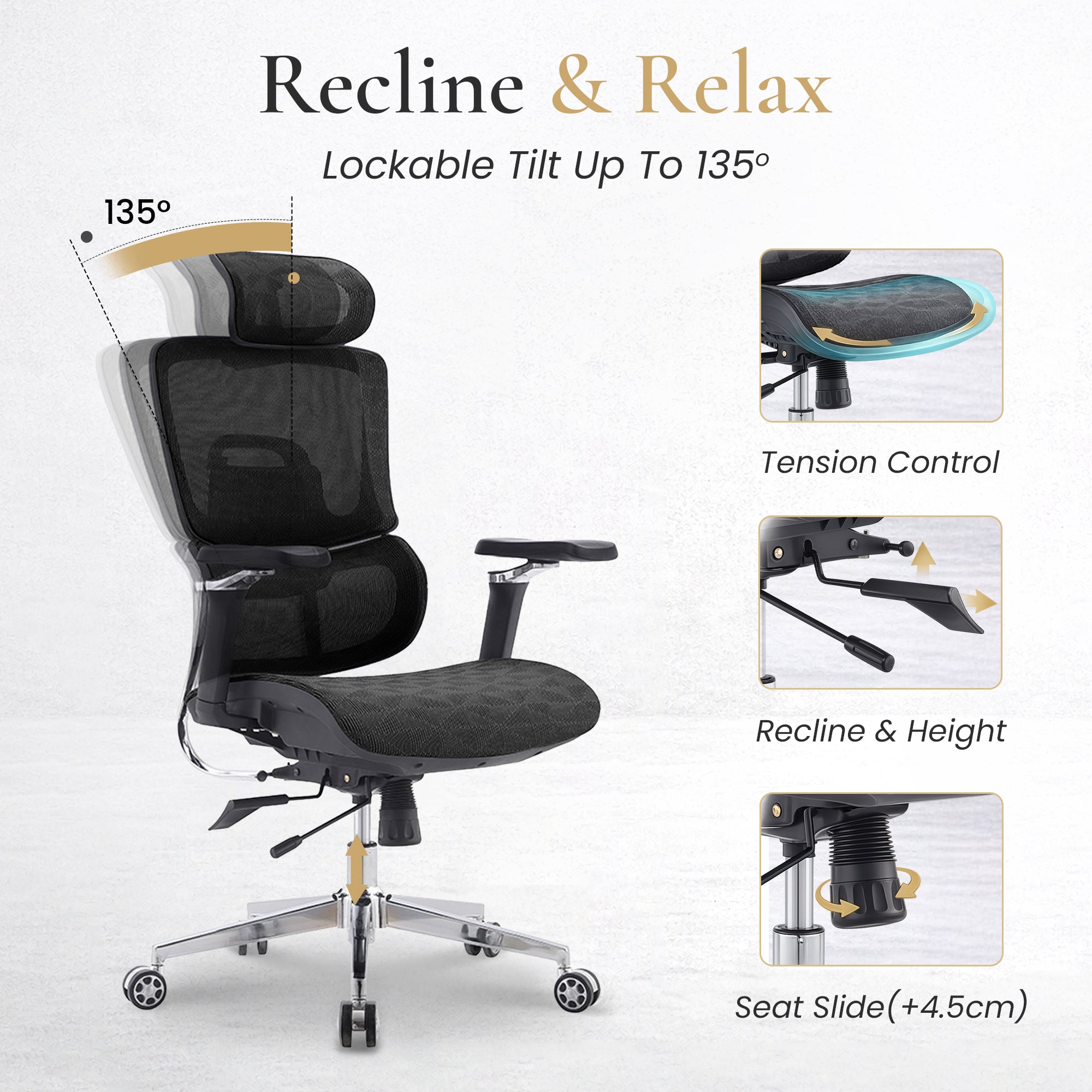 LornePro™ Ergonomische Bureaustoel